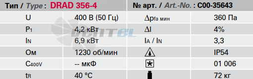 Rosenberg DRAD 356-4 - описание, технические характеристики, графики